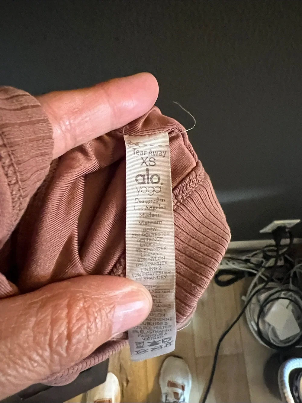 ALO Yoga, XS, Ribbed Crop Sports Bra in Terracotta Brown